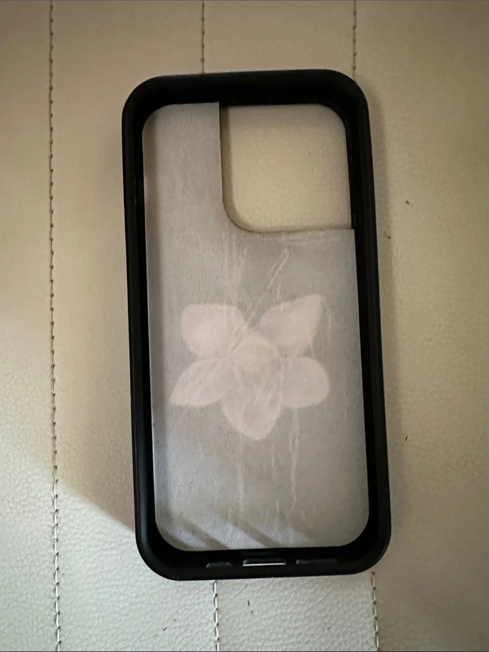 WILD FLOWER iPhone 14 pro phone case w/ purple orchid on black background